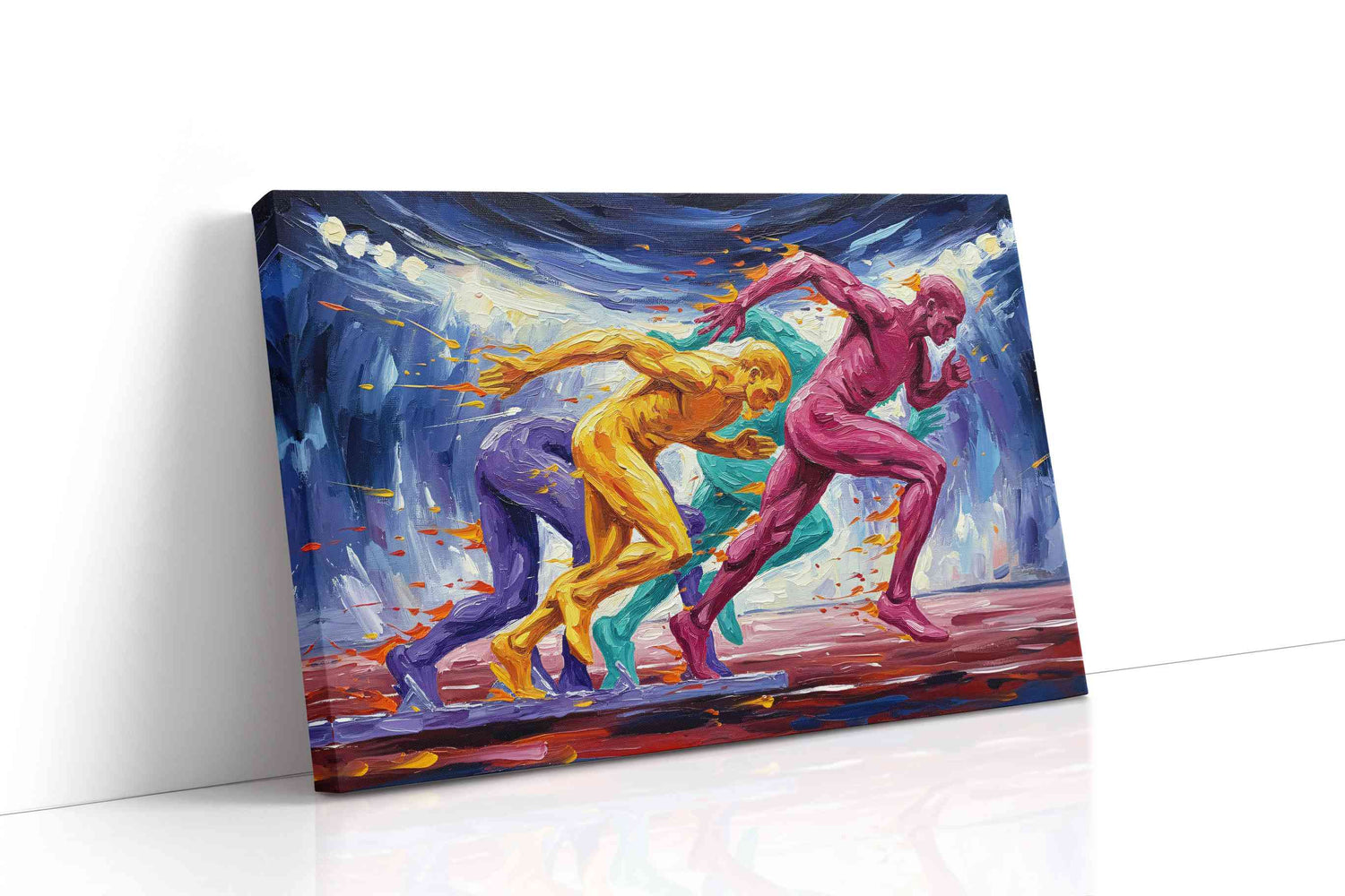 Vibrant Surge of Speed sports canvas print, gallery-wrapped, ready to hang