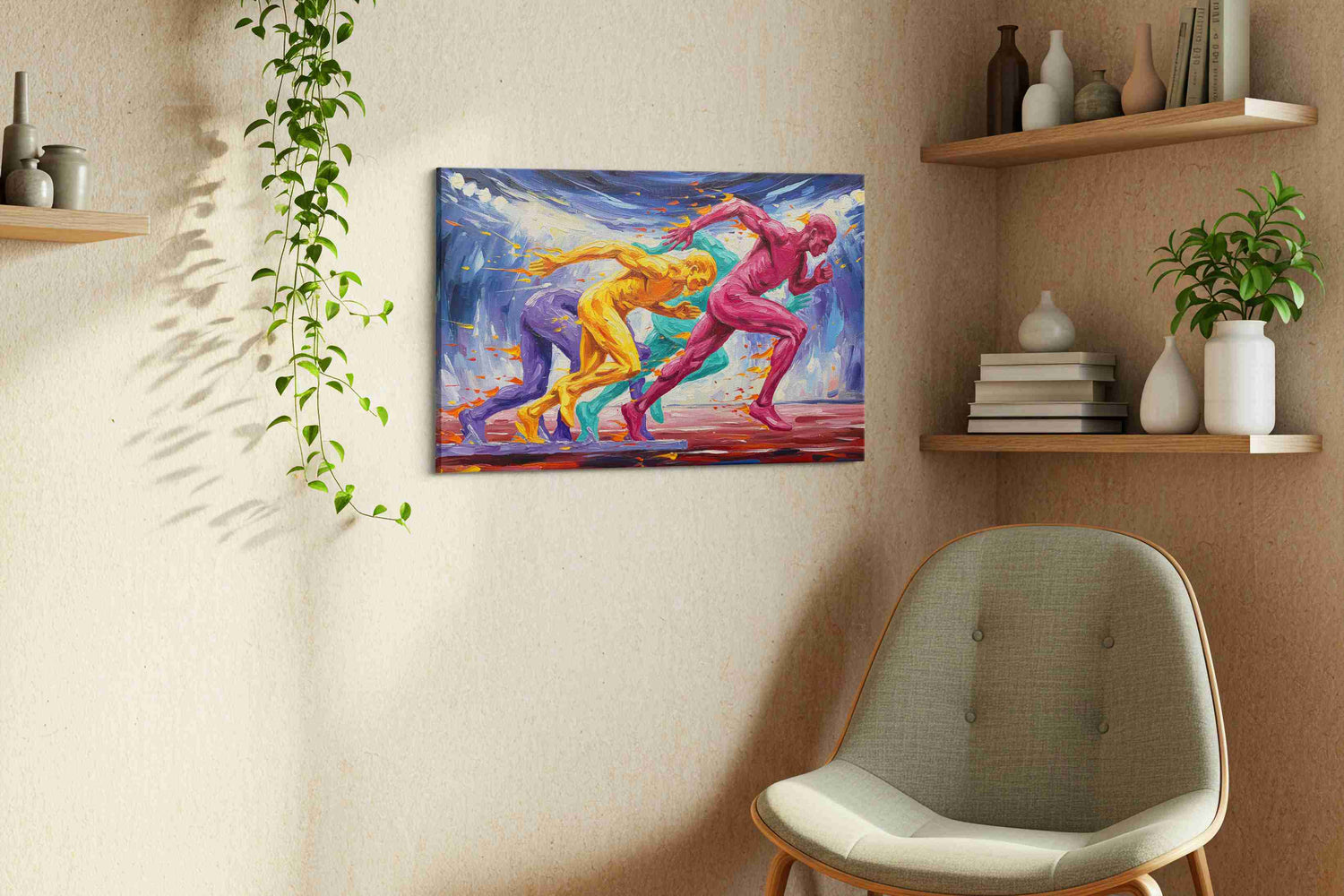 Vibrant Surge of Speed – sports canvas wall art, gallery-wrapped, ready to hang
