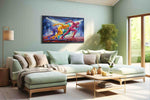 Vibrant Surge of Speed sports canvas print, hanging on wall