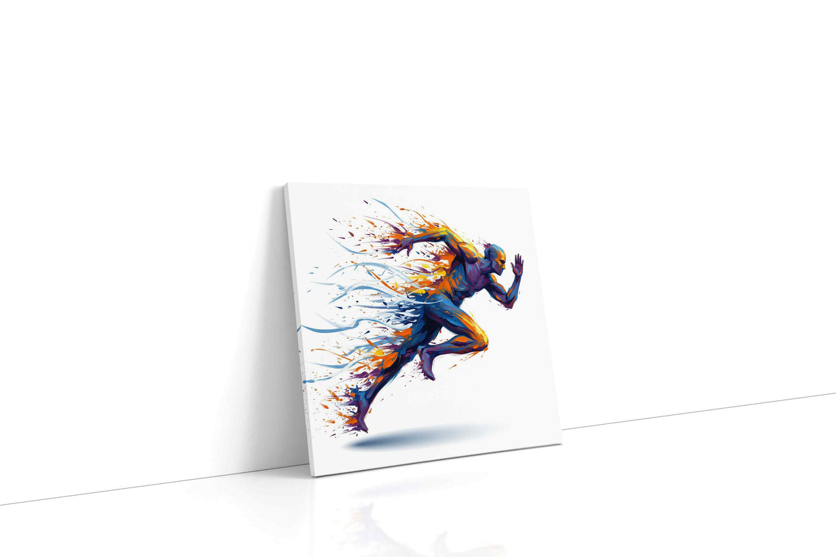 Vibrant Velocity sports canvas print gallery-wrapped square canvas studio shot
