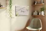 Whispers of Spring floral canvas print, displayed in a living room