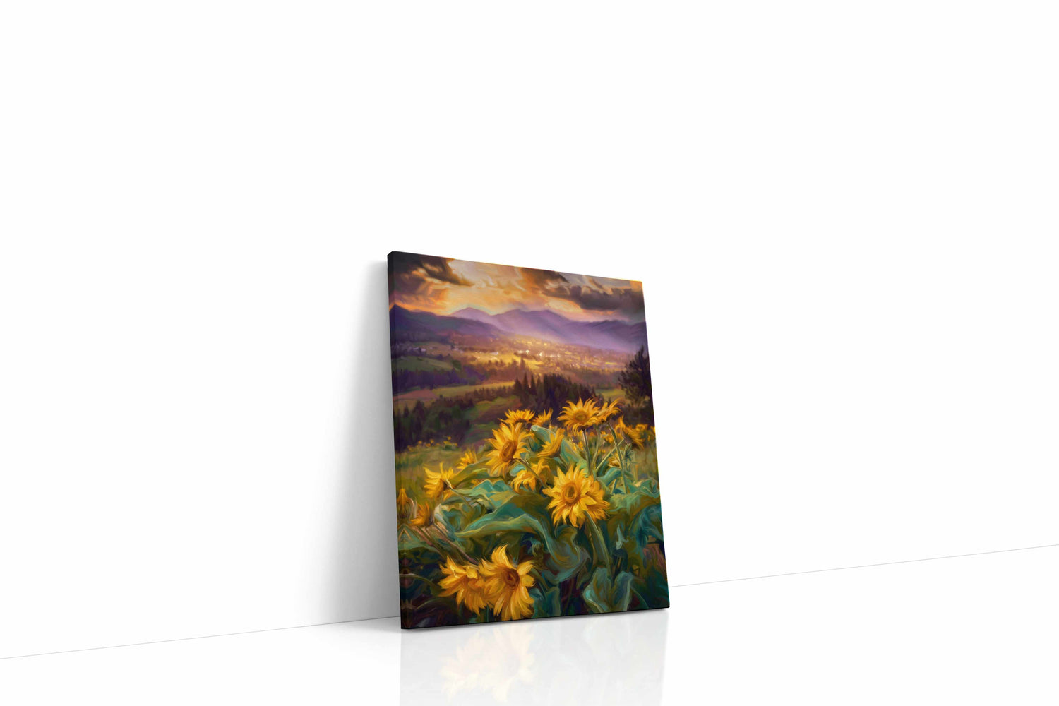 Sunlit Reverie at Dusk spring canvas print, gallery-wrapped, ready to hang