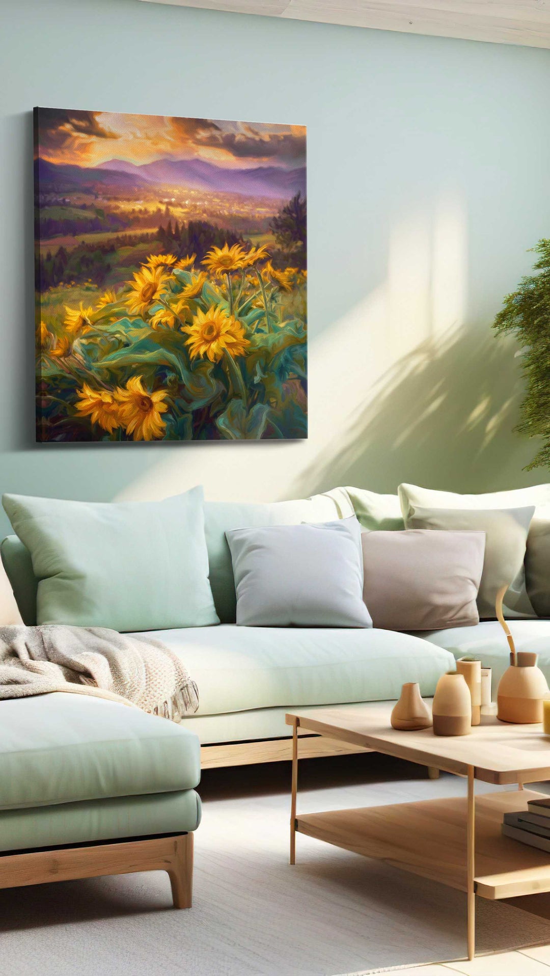 Sunlit Reverie at Dusk – spring canvas wall art, gallery-wrapped, ready to hang