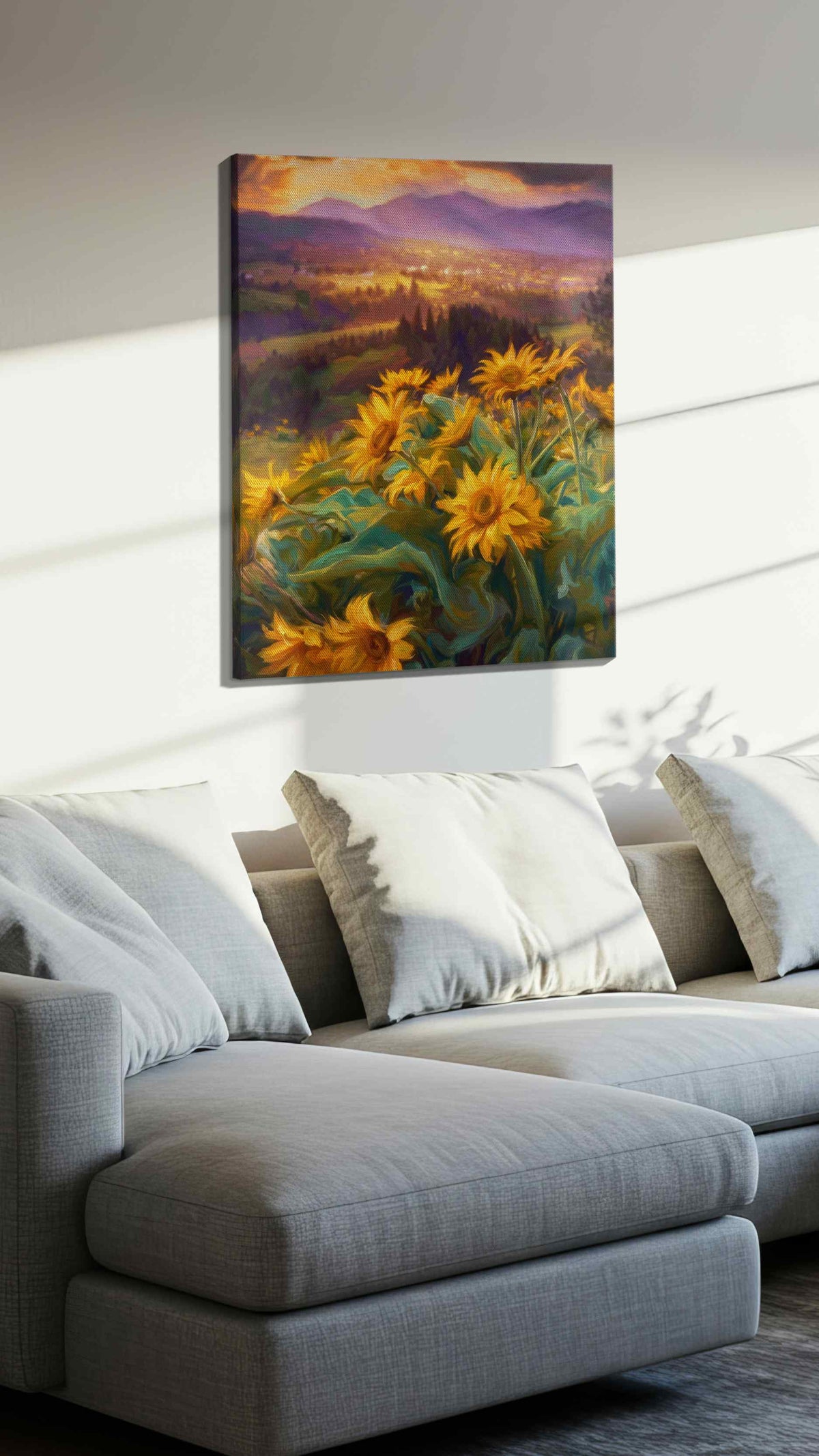 Sunlit Whispers of the Valley – landscape canvas wall art, gallery-wrapped, ready to hang