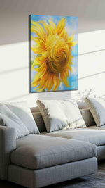 Whispers of the Sun spring canvas print, displayed in a living room