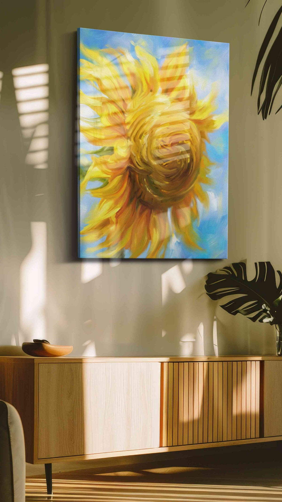 Whispers of the Sun spring canvas print, on wall, lifestyle preview