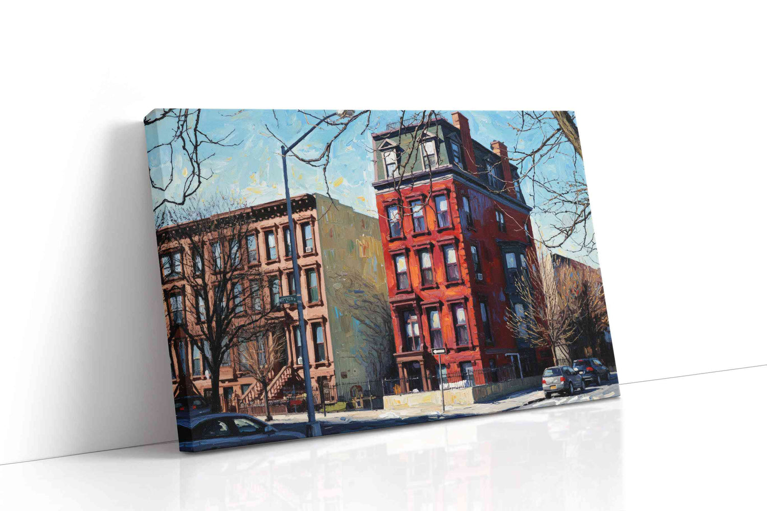 Brick Symphony at Dusk urban canvas print, gallery-wrapped, ready to hang