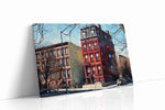 Brick Symphony at Dusk urban canvas print gallery-wrapped landscape canvas studio shot