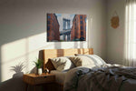 Brooklyn Dreams urban canvas print, displayed in a bedroom