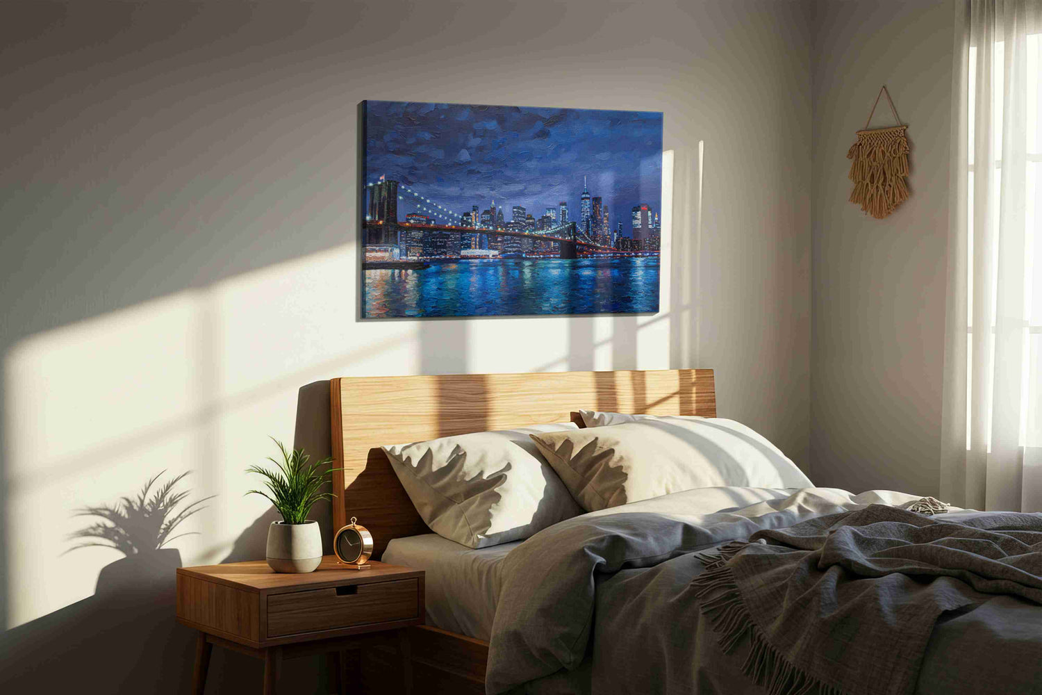 City Lights Symphony – urban canvas wall art, gallery-wrapped, ready to hang