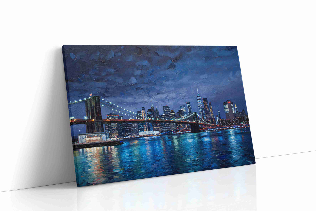 City Lights Symphony urban canvas print gallery-wrapped landscape canvas studio shot