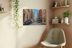 City Pulse urban canvas print, displayed in a living room
