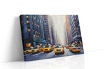 City Pulse Yellow Taxis in Motion urban canvas print gallery-wrapped landscape canvas studio shot