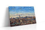 Cityscape Symphony in Blue urban canvas print, gallery-wrapped, ready to hang