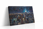 Cosmic Night Over the City urban canvas print gallery-wrapped landscape canvas studio shot