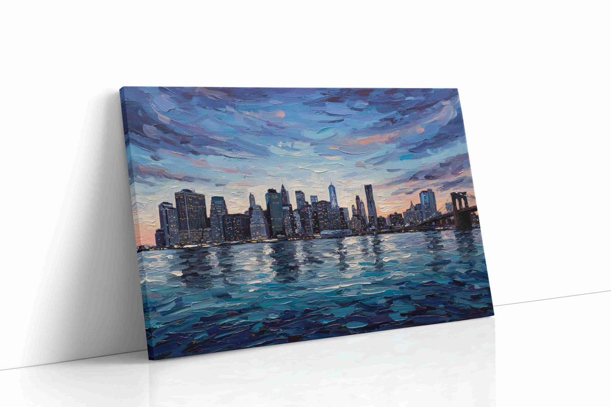 Dusk Over the Metropolis urban canvas print gallery-wrapped landscape canvas studio shot