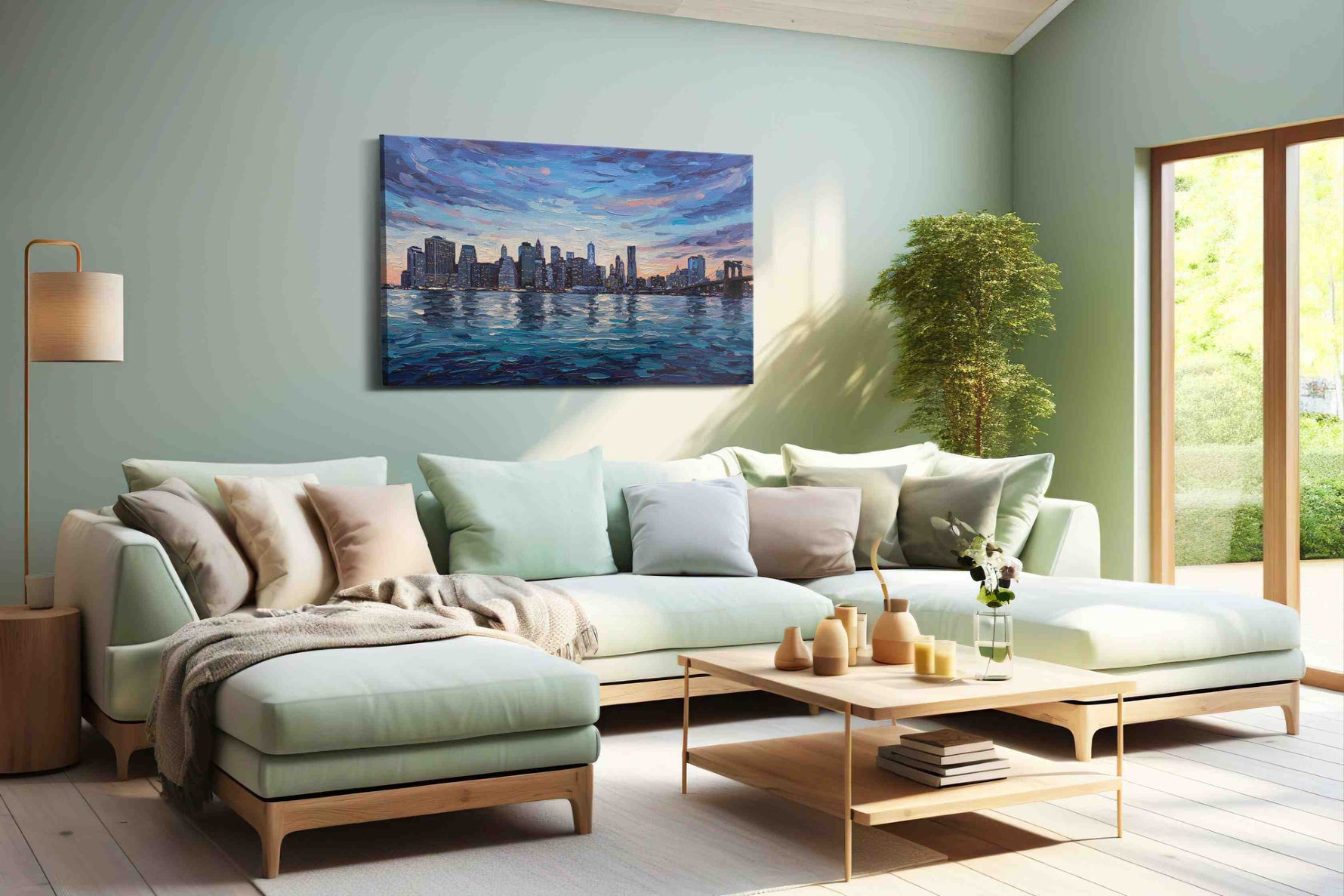 Dusk Over the Metropolis urban canvas print, hanging on wall