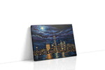 Luminous Cityscape Nocturne urban canvas print, gallery-wrapped, ready to hang