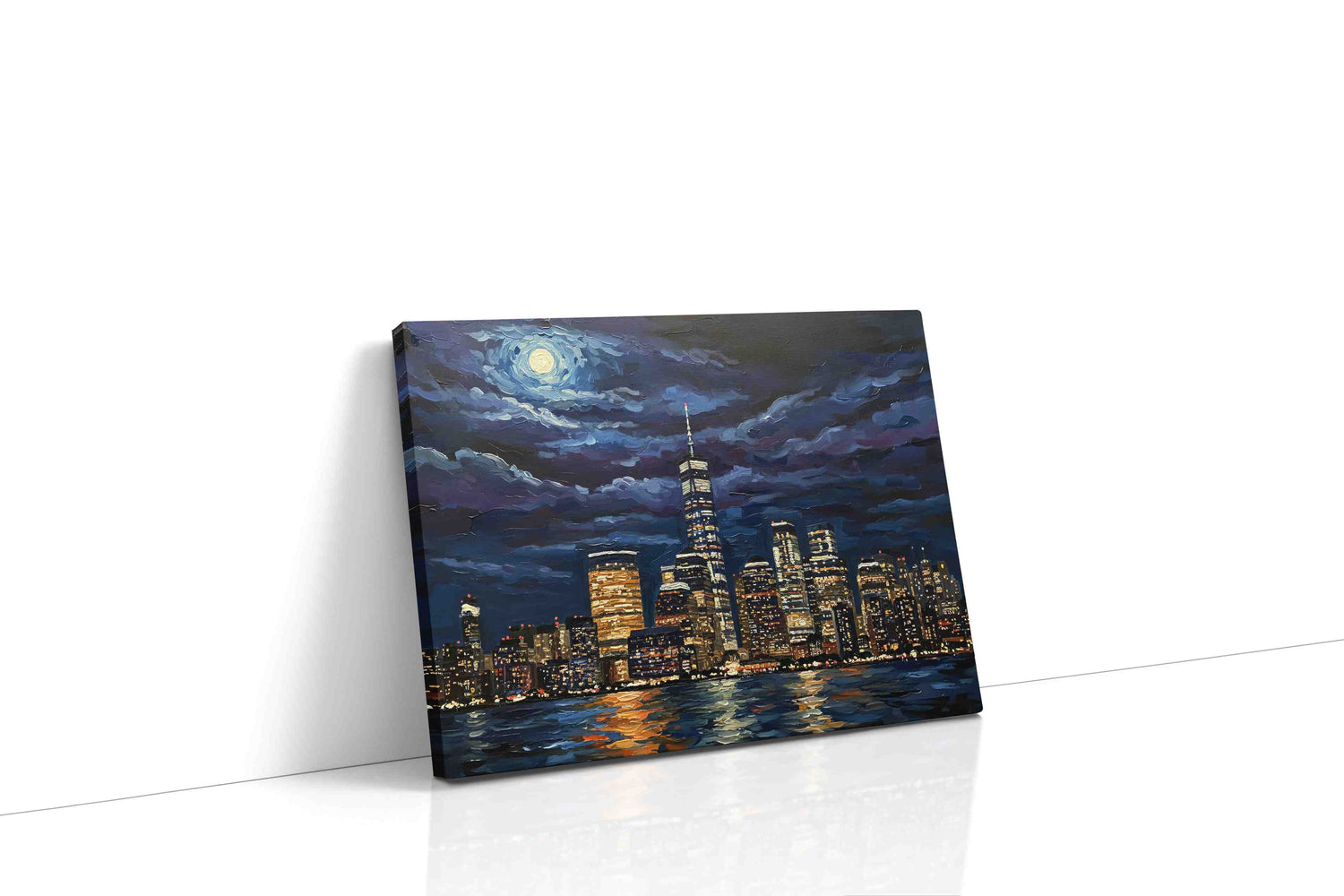 Luminous Cityscape Nocturne urban canvas print, gallery-wrapped, ready to hang