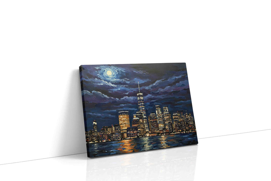 Luminous Cityscape Nocturne urban canvas print, gallery-wrapped, ready to hang