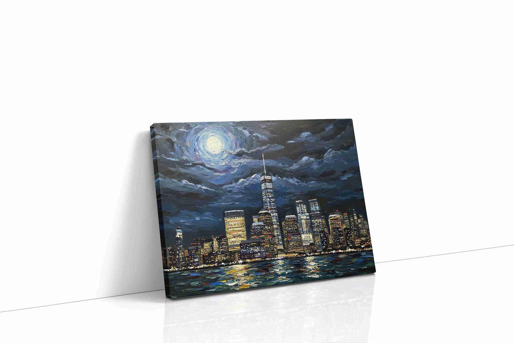 Luminous Metropolis urban canvas print gallery-wrapped landscape canvas studio shot