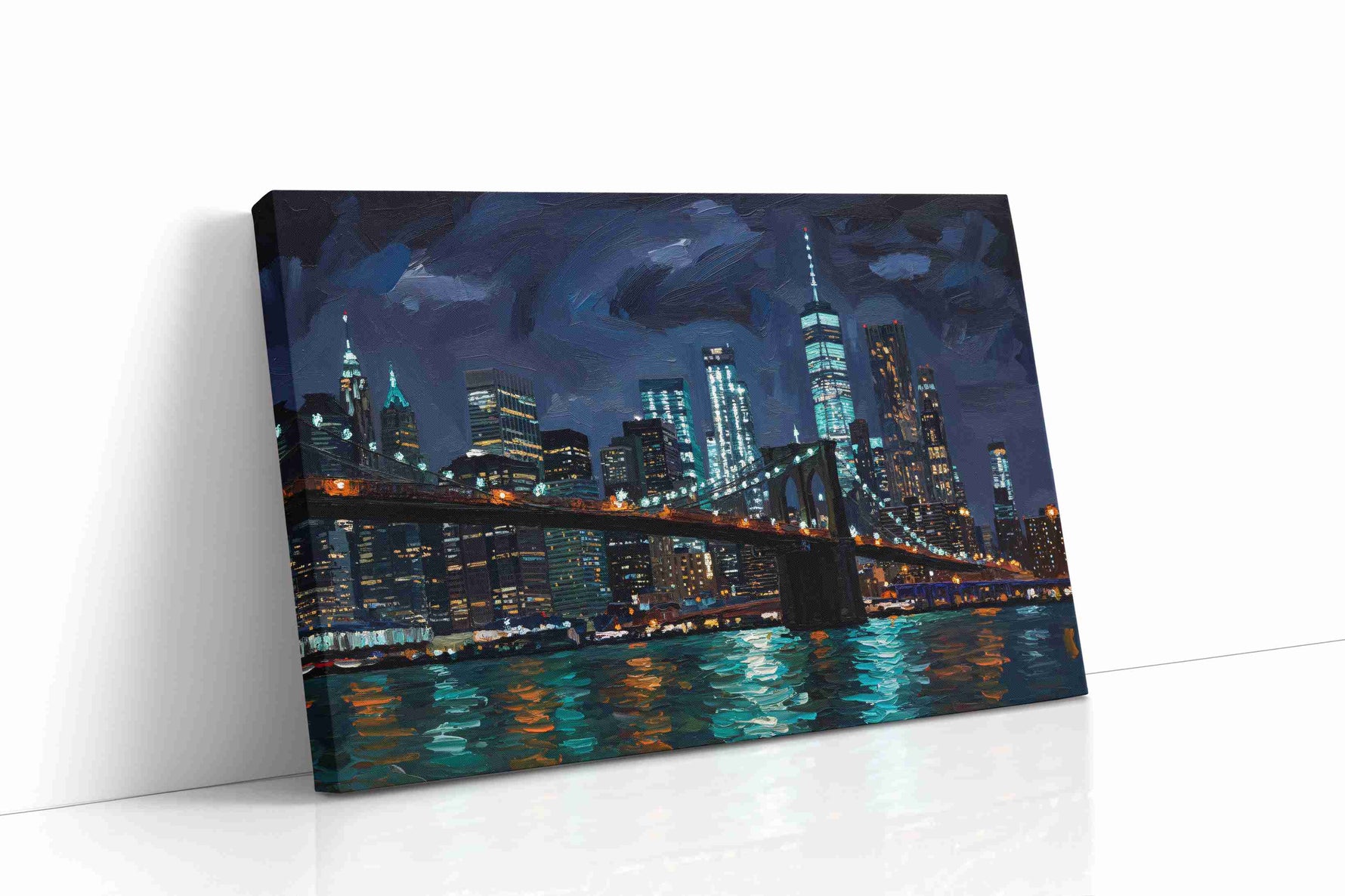 Midnight City Symphony urban canvas print gallery-wrapped landscape canvas studio shot