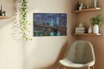 Midnight City Symphony urban canvas print styled in a living room