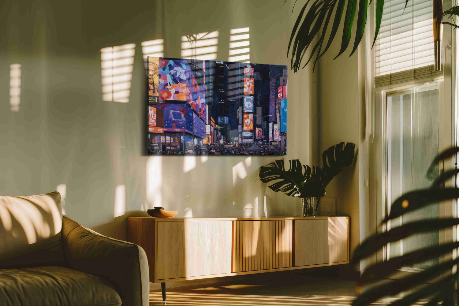 Neon Nights of the City – urban canvas wall art, gallery-wrapped, ready to hang