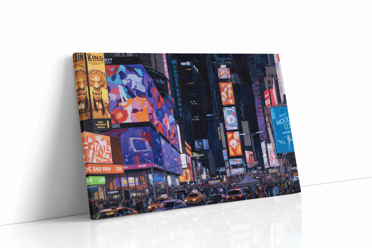 Neon Nights of the City urban canvas print, gallery-wrapped, ready to hang