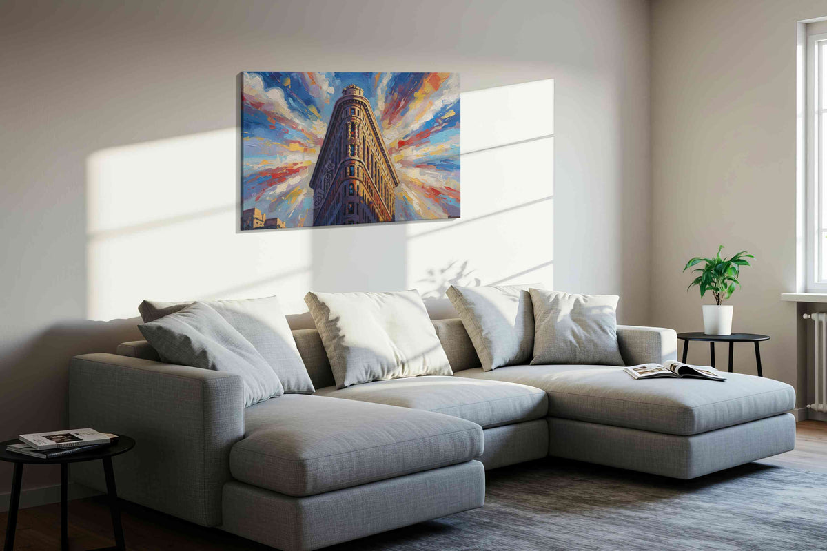 Radiance of the City Spire – urban canvas wall art, gallery-wrapped, ready to hang