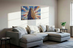 Radiance of the City Spire – urban canvas wall art, gallery-wrapped, ready to hang