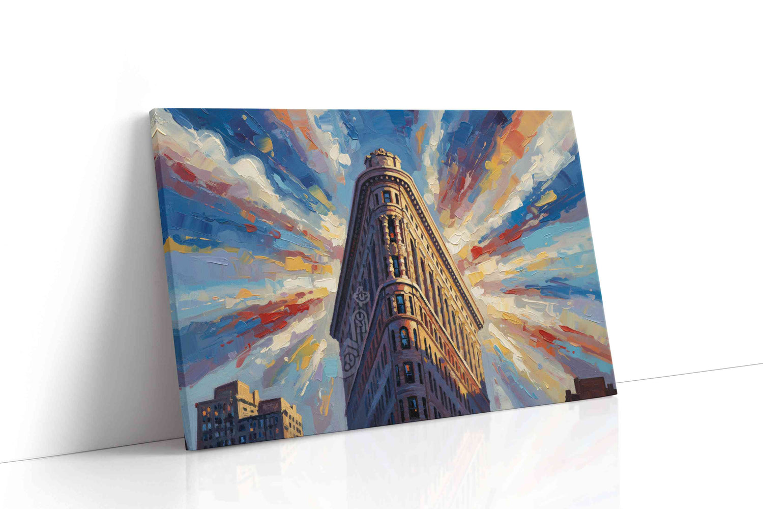 Radiant Urban Reverie landmarks canvas print, gallery-wrapped, ready to hang