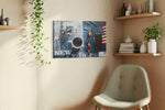 Reflections of New York Mornings urban canvas print, hanging on wall — view 2