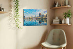 Reflections of a City Dream landscape canvas print, hanging on wall — view 2