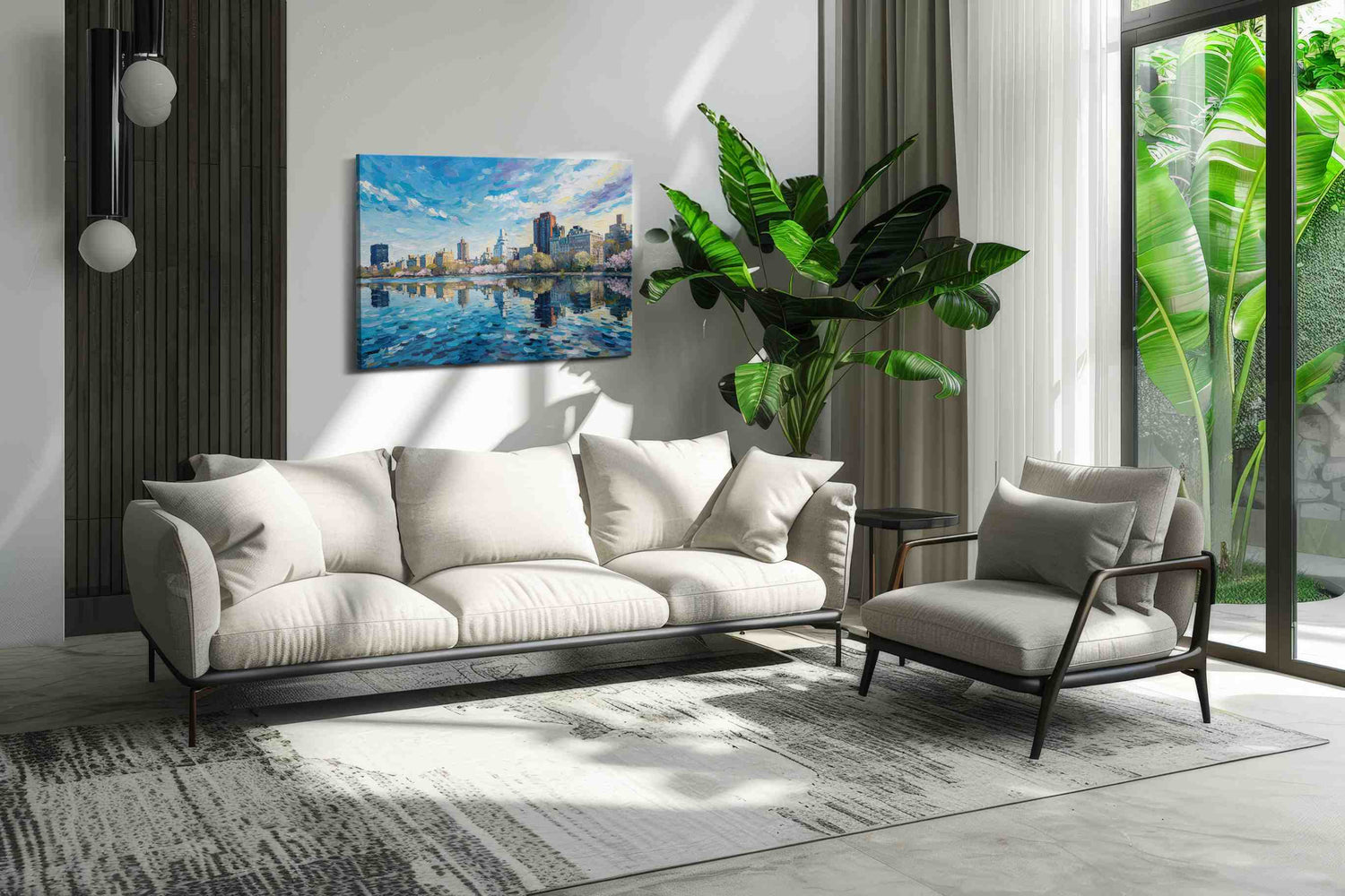 Reflections of a City Dream – landscape canvas wall art, gallery-wrapped, ready to hang