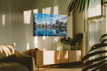 Reflections of a City Dream landscape canvas print, hanging on wall