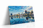 Reflections of a City Dream landscape canvas print, gallery-wrapped, ready to hang