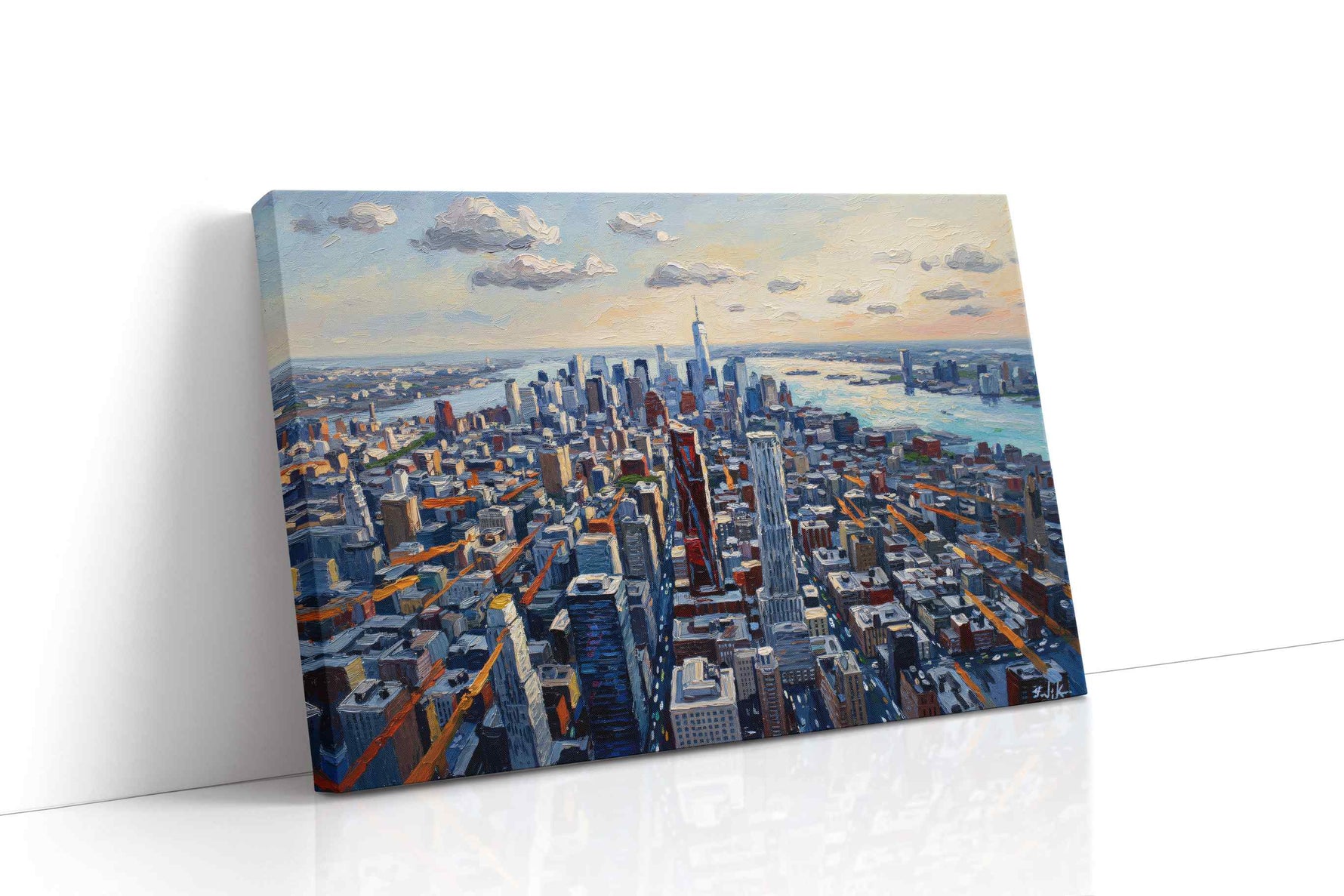Skyline Symphony urban canvas print gallery-wrapped landscape canvas studio shot