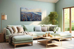 Skyline Symphony urban canvas print, hanging on wall