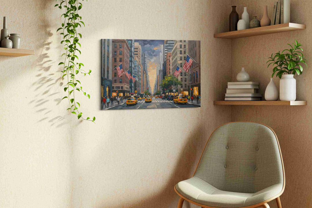 Skyline Symphony at Dusk – urban canvas wall art, gallery-wrapped, ready to hang