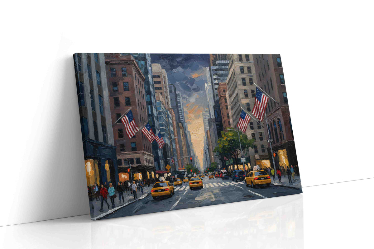 Skyline Symphony at Dusk urban canvas print gallery-wrapped landscape canvas studio shot