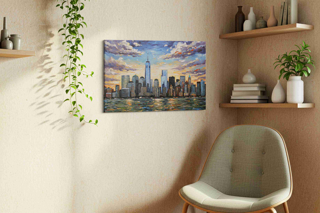 Skyline Symphony at Sunset – urban canvas wall art, gallery-wrapped, ready to hang