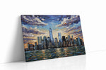 Skyline Symphony at Sunset urban canvas print gallery-wrapped landscape canvas studio shot