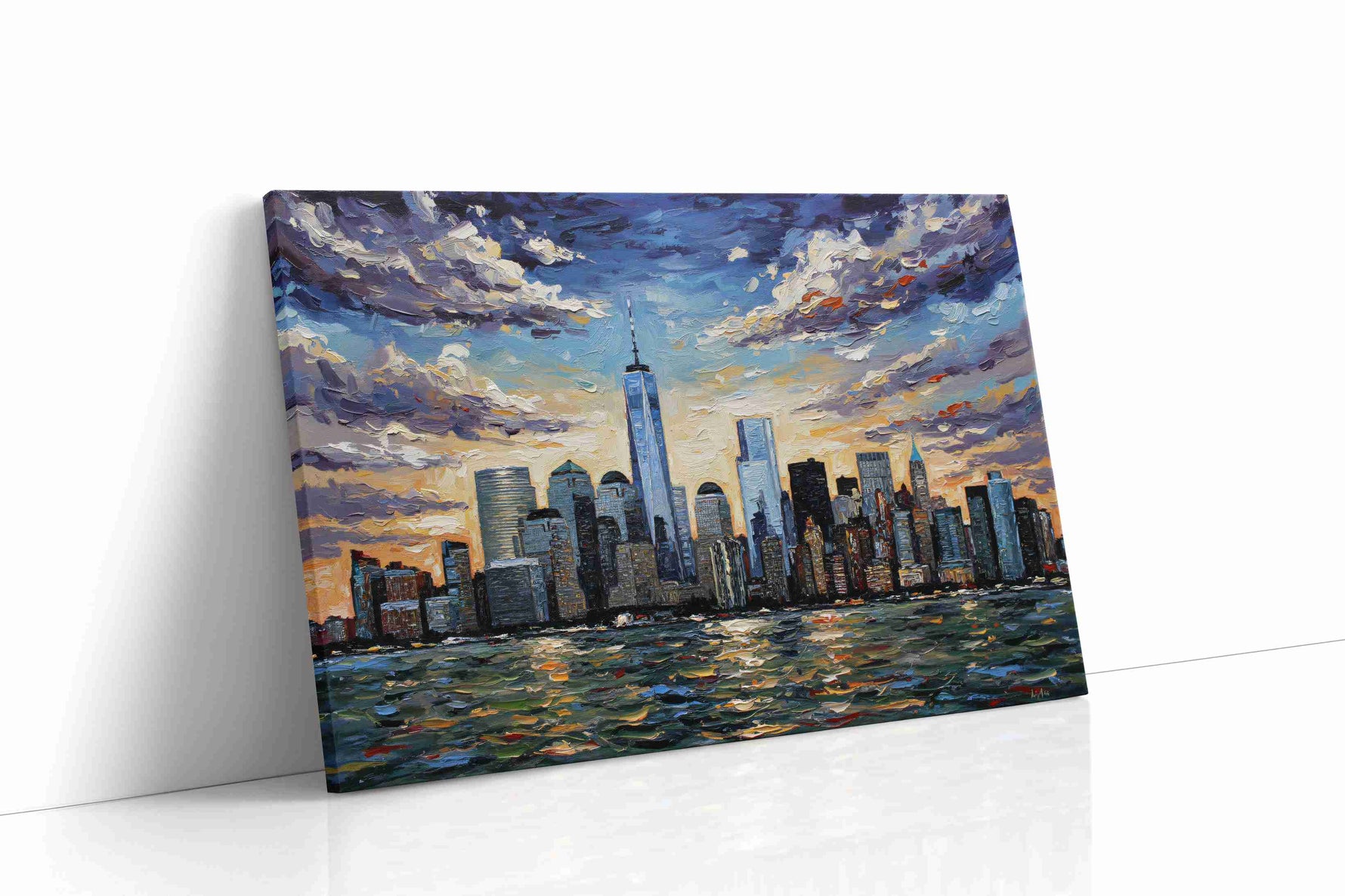 Skyline Symphony at Sunset II urban canvas print gallery-wrapped landscape canvas studio shot