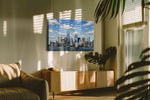 Skyscraper Symphony landscape canvas print, on wall, lifestyle preview