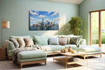 Skyscraper Symphony landscape canvas print, hanging on wall