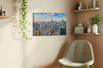 Skyscraper Symphony II urban canvas print styled in a living room
