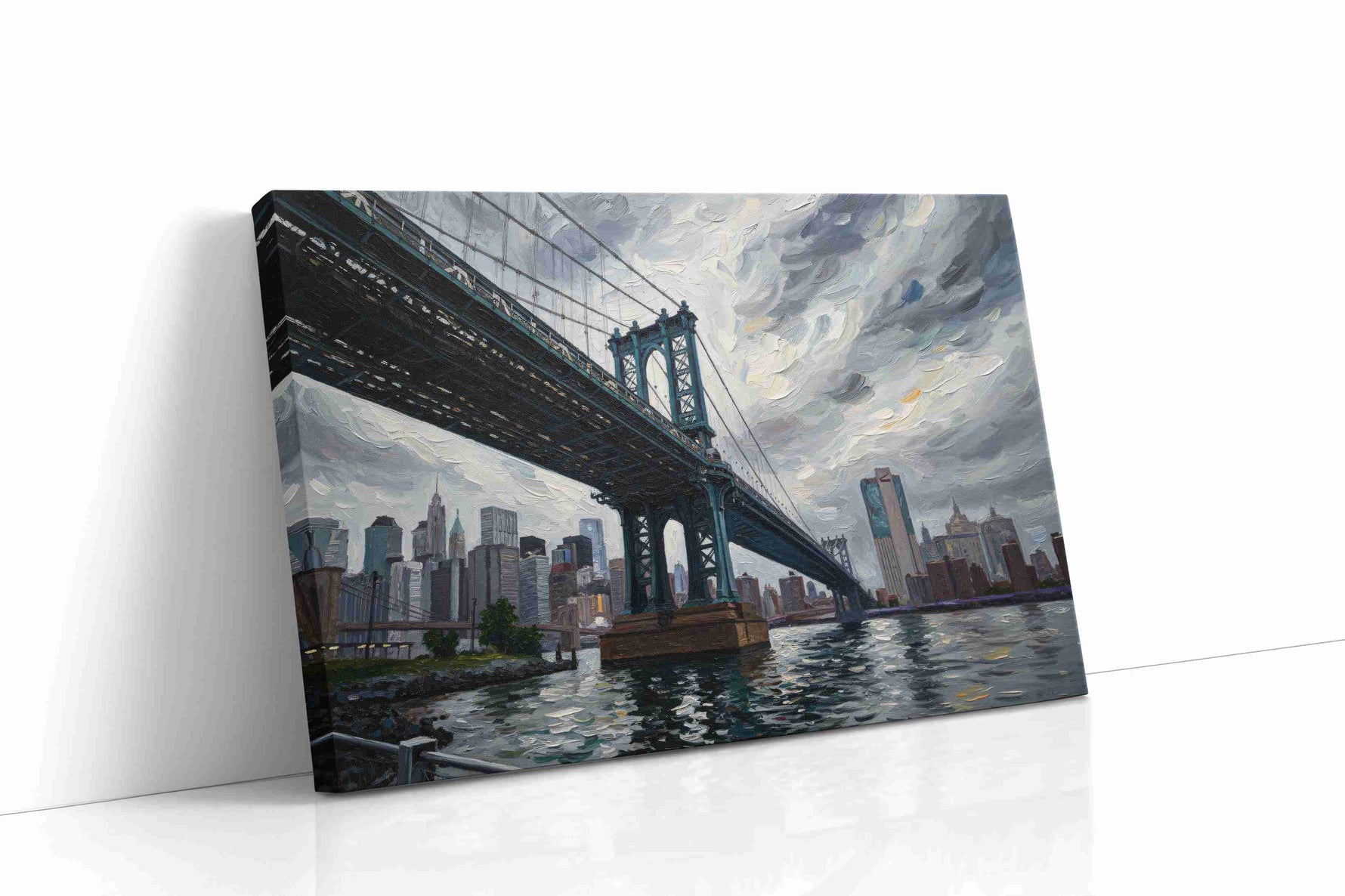 Skyward Steel Symphony urban canvas print gallery-wrapped landscape canvas studio shot