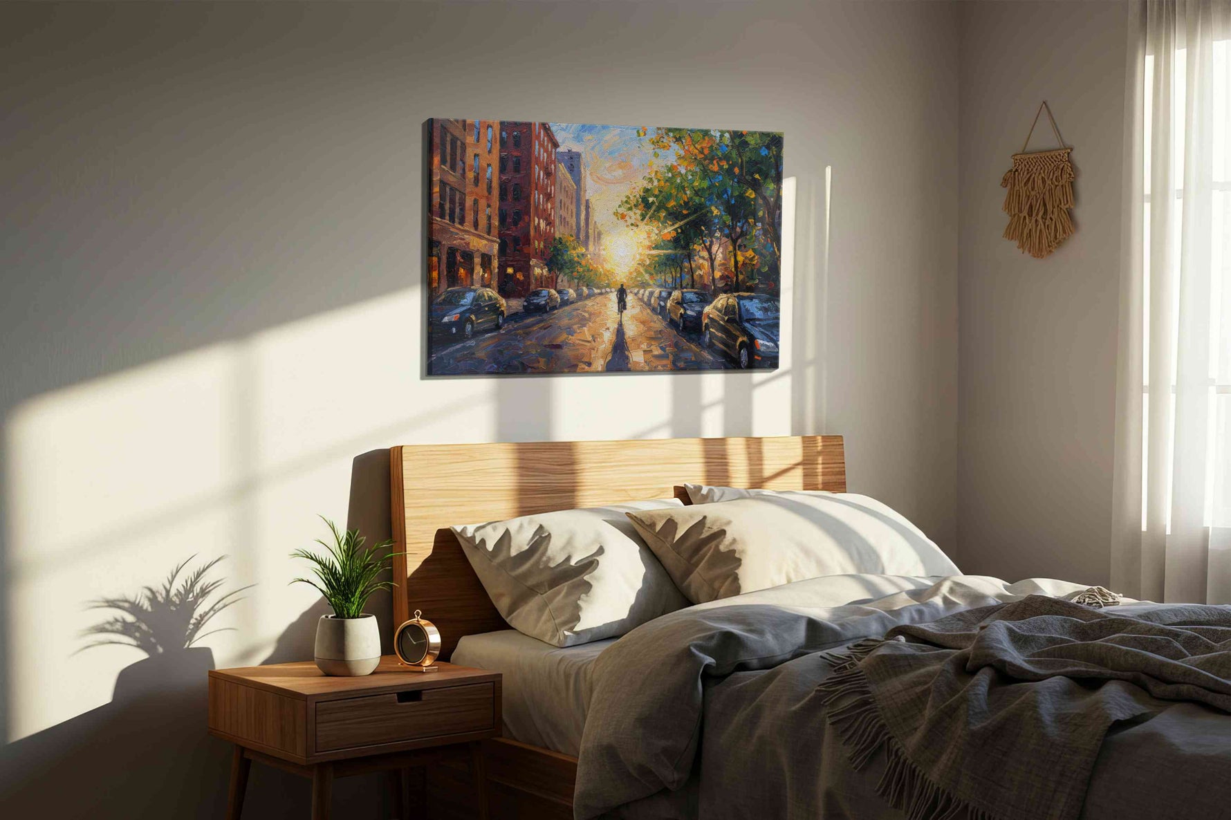 Sunlit Urban Symphony – urban canvas wall art, gallery-wrapped, ready to hang