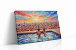 Sunset City Reverie romance canvas print gallery-wrapped landscape canvas studio shot